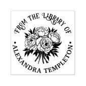 Boeket van Pioenrozen Bibliotheek Boeknaam Stempel (Design)