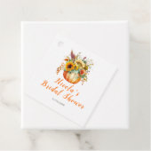 Boeket van Pompoenbloemen Bruidsdouche Bedankjes Labels (In situ)