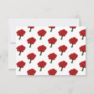 Boeket van rode anjers - Elegante romantische kuns Bedankkaart