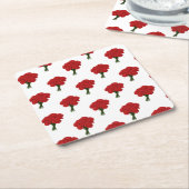 Boeket van rode anjers - Elegante romantische kuns Kartonnen Onderzetters (Schuin)