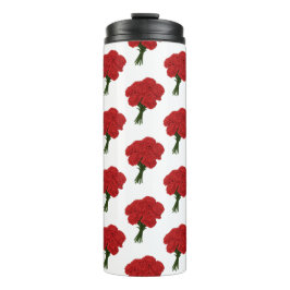 Boeket van rode anjers - Elegante romantische kuns Thermosbeker