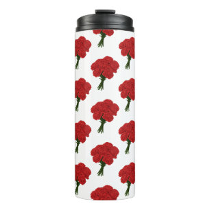 Boeket van rode anjers - Elegante romantische kuns Thermosbeker