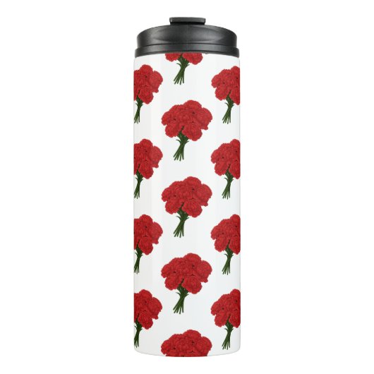 Boeket van rode anjers - Elegante romantische kuns Thermosbeker (Voorkant)