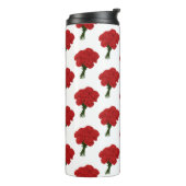 Boeket van rode anjers - Elegante romantische kuns Thermosbeker (Gedraaid links)