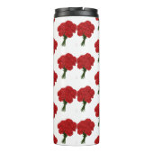 Boeket van rode anjers - Elegante romantische kuns Thermosbeker (Achterkant)