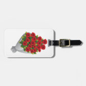 Boeket van rode rozen bagagelabel (Voorkant horizontaal)