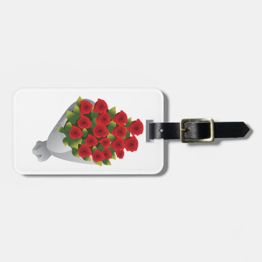 Boeket van rode rozen bagagelabel (Voorkant horizontaal)