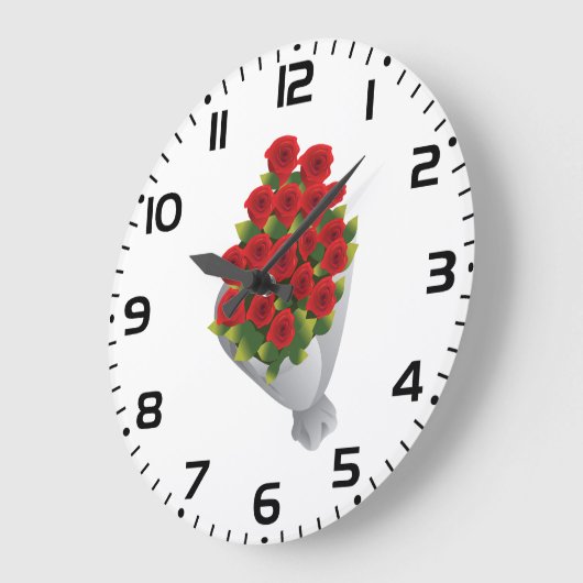Boeket van rode rozen grote klok (Hoek)