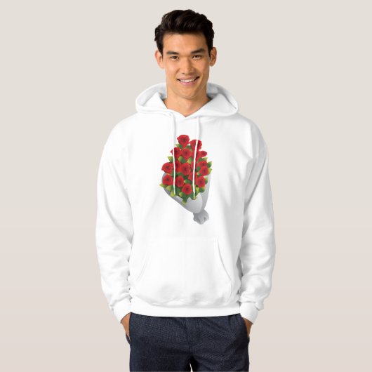 Boeket van rode rozen hoodie (Voorkant volledig)
