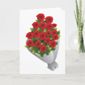 Boeket van rode rozen kaart