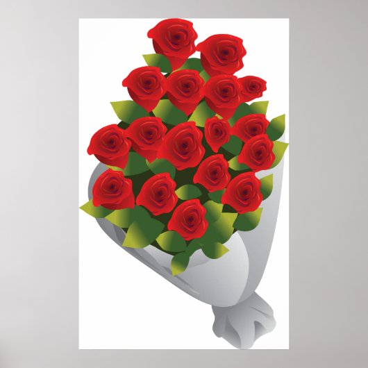 Boeket van rode rozen poster (Voorkant)