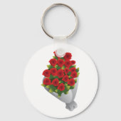 Boeket van rode rozen sleutelhanger (Achterkant)