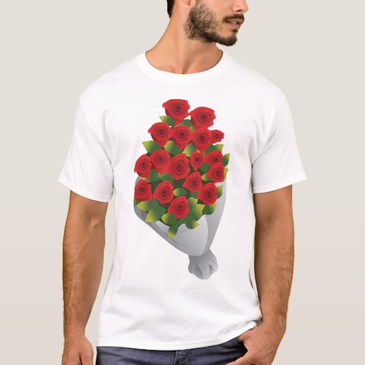 Boeket van rode rozen t-shirt (Voorkant)