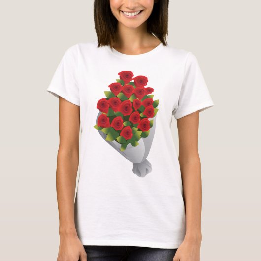 Boeket van rode rozen t-shirt (Voorkant)