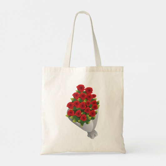 Boeket van rode rozen tote bag (Achterkant)