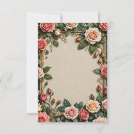 Boeket van Roos Flowers Wedding Kaart