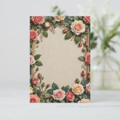 Boeket van Roos Flowers Wedding Kaart (Staand voorkant)