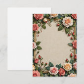 Boeket van Roos Flowers Wedding Kaart (Voorkant / Achterkant)