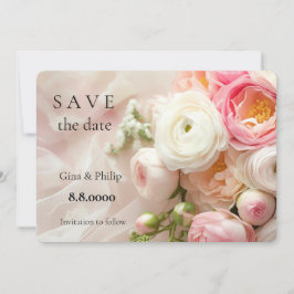 Boeket van roze en witte ranunculus close-up