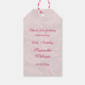 Boeket van roze rozen 60ste verjaardag cadeaulabel (Achterkant)