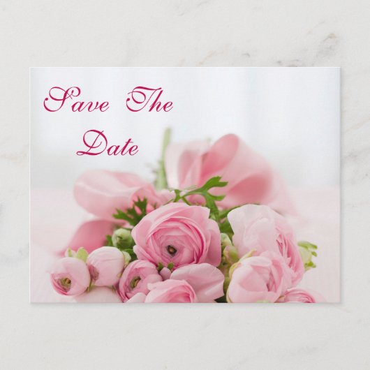 Boeket van roze rozen pensioen Save the date Aankondigingskaart (Voorkant)