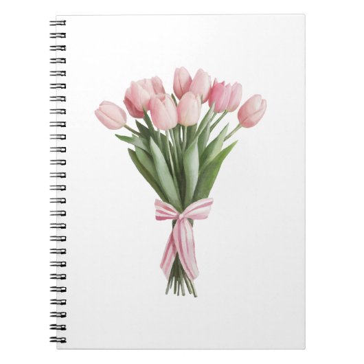 Boeket van roze tulpen notitieboek (Voorkant)