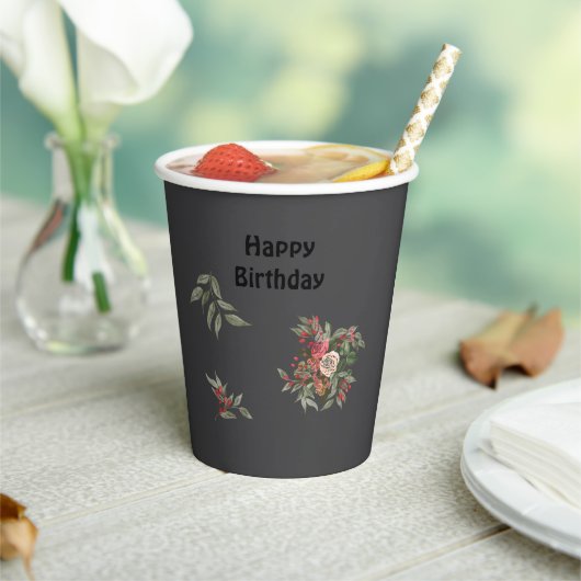 Boeket van rozen All-Over Print Schort Papieren Bekers (Insitu)