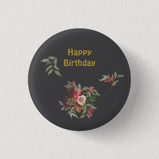 Boeket van rozen All-Over Print Schort Ronde Button 3,2 Cm (Voorkant)