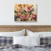 Boeket van Rozen Canvas Afdruk (Insitu (Slaapkamer))