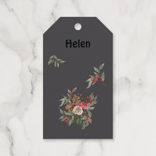 Boeket van rozen Folie Gift Label (Achterkant)