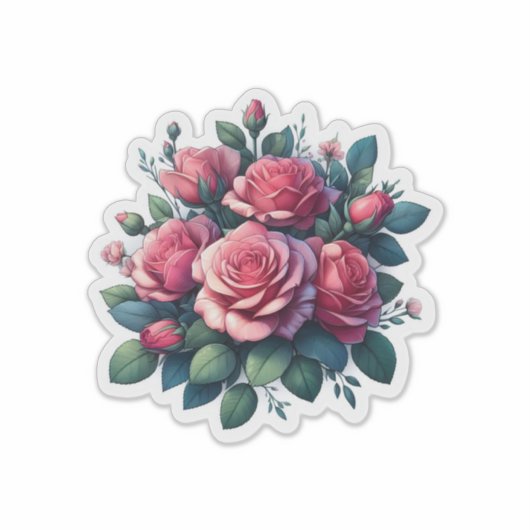 Boeket van Rozen Sticker (Voorkant)