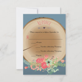 Boeket van Rustiek Hout - Reactiekaarten RSVP Kaartje