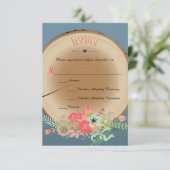 Boeket van Rustiek Hout - Reactiekaarten RSVP Kaartje (Staand voorkant)