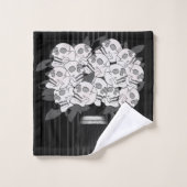 Boeket van Schedelrozen Zwart & Wit Bad Handdoek (Wasdoekje)