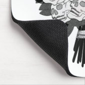 Boeket van Schedelrozen Zwart & Wit Gotisch Muismat (Hoek)
