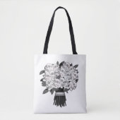 Boeket van Schedelrozen Zwart & Wit Gotisch Tote Bag (Voorkant)