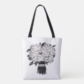 Boeket van Schedelrozen Zwart & Wit Gotisch Tote Bag (Achterkant)
