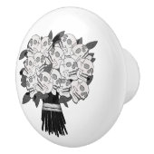 Boeket van Schedelrozen Zwart & Wit Keramische Knop (Rechts)