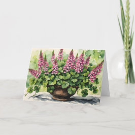 Boeket van Shamrocks & Foxglove St. Patrick's Day Feestdagen Kaart