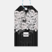 Boeket van Skull Rozen Zwart & Wit Feestgunst Cadeaulabel (Voorkant)