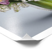 Boeket van Spring Daffodils Hyacinths Glazen Vaas Foto Afdruk (Hoek)