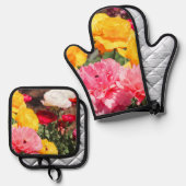 Boeket van Sunshine Ovenwant & Pannenlap Set (Voorkant / Achterkant)