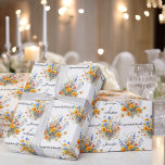 Boeket van Trouwbloemen Personaliseren Namen Schat Cadeaupapier<br><div class="desc">Boeket van Trouwbloemen Personaliseer namen Schattige inpakpapier</div>