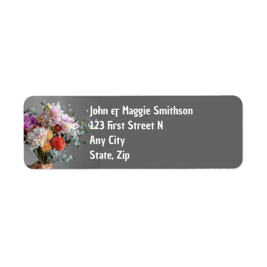 Boeket van Tuinbloemen Bloemen  Etiket (Voorkant)