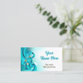 Boeket van Turquoise Rozen Visitekaartje (Staand voorkant)