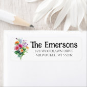 Boeket van veldbloemen etiket (Insitu)