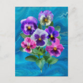 Boeket van viooltjes driekleurige viooltjes HARTEL Briefkaart (Voorkant)
