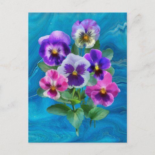 Boeket van viooltjes driekleurige viooltjes HARTEL Briefkaart (Voorkant)