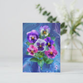 Boeket van viooltjes driekleurige viooltjes HARTEL Briefkaart (Staand voorkant)