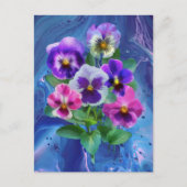 Boeket van viooltjes driekleurige viooltjes HARTEL Briefkaart (Voorkant)